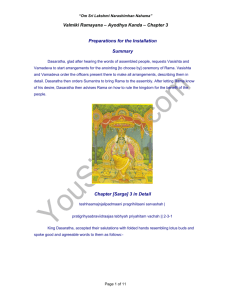 Valmiki Ramayana – Ayodhya Kanda – Chapter 3 Preparations for