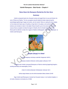Valmiki Ramayana – Bala Kanda – Chapter 4 Rama Hears the