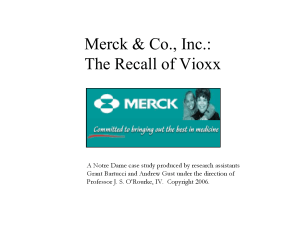Merck & Co., Inc.: The Recall of Vioxx