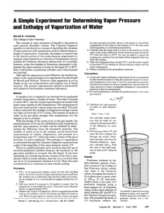 A simple experiment for determining vapor pressure and enthalpy of