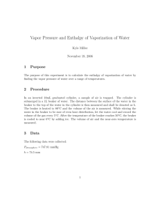 Vapor Pressure and Enthalpy of Vaporization of Water