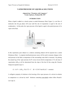 vapor pressure of liquids & solutions