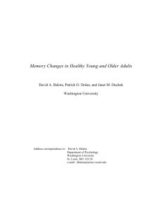 Memory Changes in Healthy Young and Older Adults