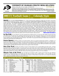 2003 CU Football: Game 1—Colorado State