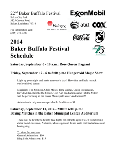2014 Baker Buffalo Festival Schedule