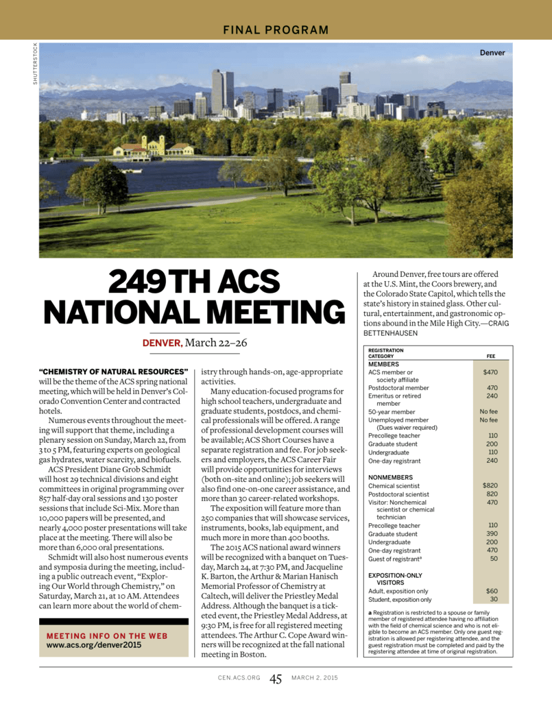 249th acs national meeting Chemical & Engineering News