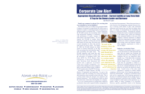 Corporate Law Alert - Adams and Reese LLP