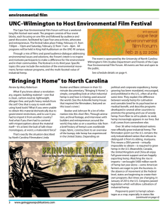 UNC–Wilmington to Host Environmental Film Festival “Bringing It