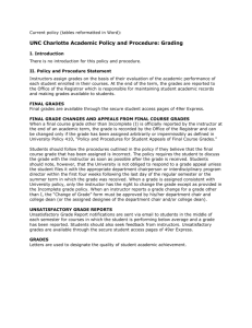 UNC Charlotte Academic Policy and Procedure: Grading