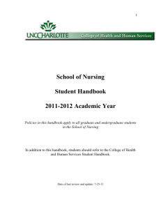 School of Nursing Student Handbook 2011