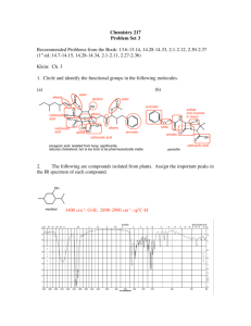Chemistry 217 Problem Set 3 Recommended Problems from the Book