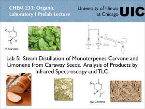 Lab 5: Steam Distillation of Monoterpenes Carvone and Limonene