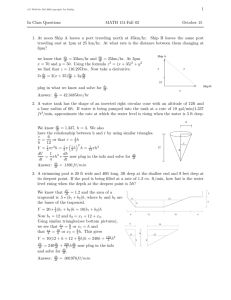 1 In Class Questions MATH 151-Fall 02 October 15 1. At