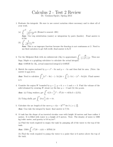 Calculus 2 - Test 2 Review