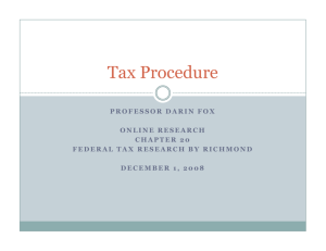 Tax Procedure Tax Procedure