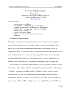 Modern Aircraft Design Techniques W.H. Mason 5/21/03 1 Modern