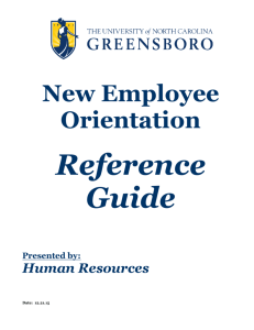 New Employee Orientation - The University of North Carolina at