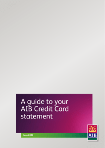 A guide to your AIB Credit Card statement
