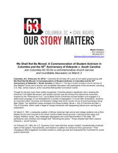 We Shall Not Be Moved - Cola SC 63 · Our Story Matters