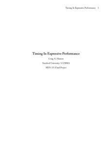 Timing In Expressive Performance