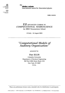 Computational Models of Auditory Organization - Indico