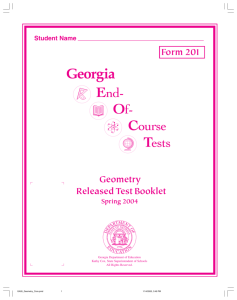 Geometry Form 201 Released Test Booklet