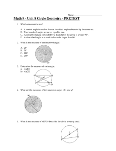 Math 9 - Unit 8 Circle Geometry