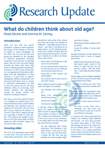Research Update: What do children think about old age?
