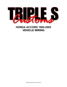 HONDA ACCORD 1985-2005 VEHICLE WIRING