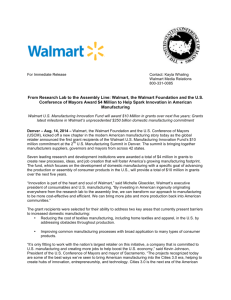 From Research Lab to the Assembly Line: Walmart, the Walmart