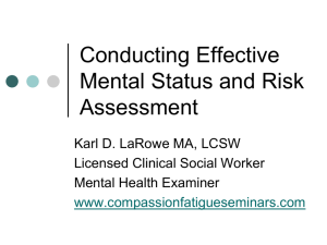 Conducting Effective Mental Status and Risk Assessment