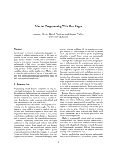 Macho: Programming With Man Pages