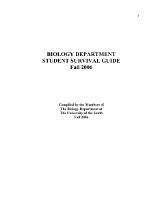 biology department - The University of the South