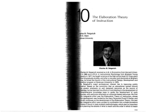 The Elaboration Theory of Instruction