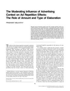 The moderating influence of advertising context