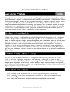 Synthesis Writing - Users.drew.edu