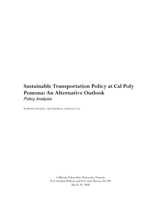 Sustainable Transportation Policy at Cal Poly Pomona: An