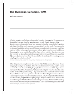 The Rwandan Genocide, 1994