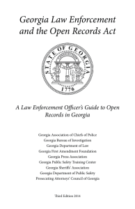 Georgia Law Enforcement and the Open Records Act
