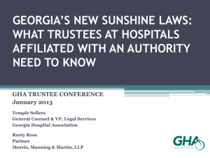 GHA 2013 Trustee Conference PowerPoint Presentation