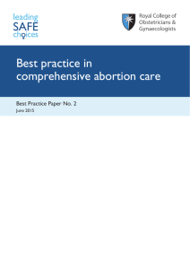 Best practice in comprehensive abortion care