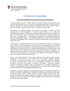 technical standards - Texas Tech University Health Sciences Center