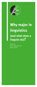 Why major in Linguistics (and what does a linguist do)?