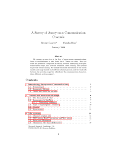 A Survey of Anonymous Communication Channels
