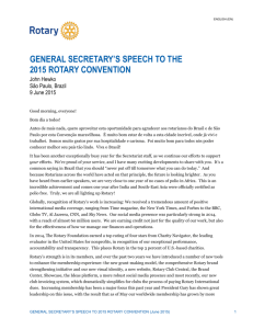 general secretary's speech to the 2015 rotary convention