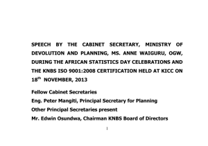 speech by the cabinet secretary, ministry of devolution and planning