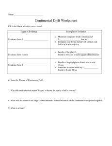 Continental Drift Worksheet