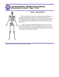 Introduction to Joints - Page 1 of 22 Learning Modules