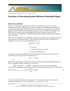 Overview of Calculating System Minimum Detectable Signal