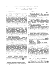 LINEARITY AND DYNAMIC RANGE OF A DIGITAL RECEIVER